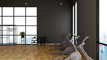 Modernes Fitnessstudio-Innendesign - modernes minimalistisches Konzept in 3D-Rendering foto