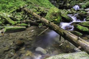 Herbstwasserfälle mit Steinen foto