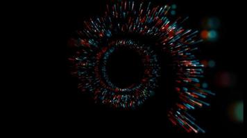 Spiralfarben wachsende Linienlichter im schwarzen Raumhintergrund - abstraktes Filmmaterial der Computerillustrationsgrafiktechnologiewissenschaft foto