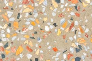 Terrazzo-Textur. polierter Betonboden und Wandmuster. Farboberfläche Marmor und Granitstein, Dekorationsmaterial. Erdfarben. foto