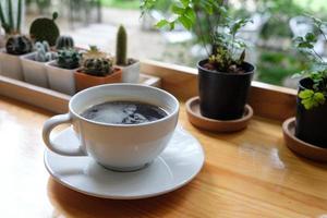 heißer kaffee im café foto