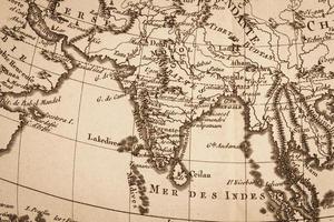 alte Weltkarte Indien