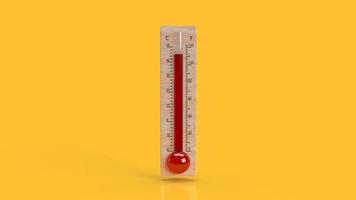 das thermometer für den klimawandel oder das hitzewellenkonzept 3d-rendering foto