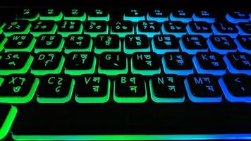 RGB-Beleuchtung Tastatur Nahaufnahme Foto