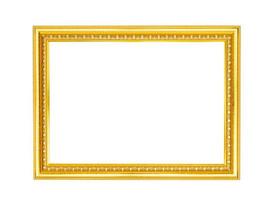 antiker goldener Bilderrahmen isoliert auf weißem Hintergrund, Beschneidungspfad foto