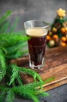 weihnachten heißes getränk kaffee kakao cocktail, neujahr süß urlaub mahlzeit essen snack auf dem tisch kopieren raum essen hintergrund foto