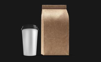 Papierkaffeebeutel-Mockup-Design foto