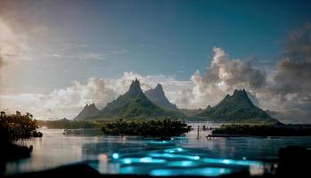bora bora französisch-polynesien paradiesinsel luftbild panorama foto