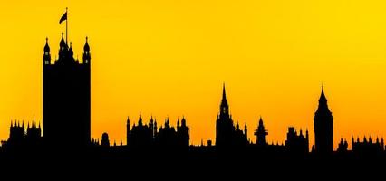 Parlamentsgebäude, Londoner Silhouette foto