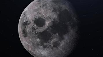 Der ultrarealistische Mond dreht sich langsam um seine Achse. 3D-Darstellung foto