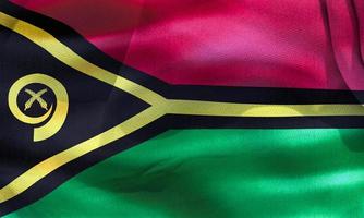 3D-Darstellung einer Vanuatu-Flagge - realistische wehende Stoffflagge foto