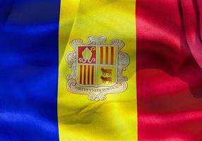Andorra-Flagge - realistische wehende Stoffflagge foto