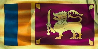 3d-illustration einer sri lanka flagge - realistische wehende stoffflagge foto