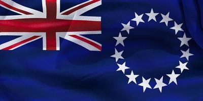 Flagge der Cookinseln - realistische wehende Stoffflagge foto