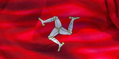 3D-Darstellung einer Isle of Man-Flagge - realistische wehende Stoffflagge foto