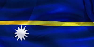 3D-Darstellung einer Nauru-Flagge - realistische wehende Stoffflagge foto