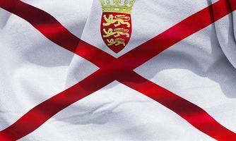 3D-Darstellung einer Jersey-Flagge - realistische wehende Stoffflagge foto