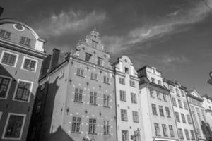 stockholm altstadt skyline, stadtbild von schweden foto