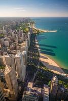 Blick von oben auf die Innenstadt von Chicago foto