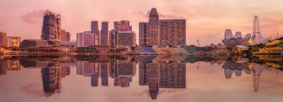 Singapur Skyline und Blick auf Marina Bay