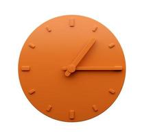 minimal orange uhr 1 15 viertel nach eins abstrakte minimalistische wanduhr 13 15 oder eins fünfzehn 3d illustration foto