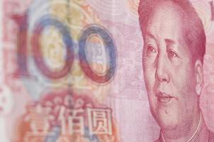 Makroaufnahme für Renminbi (rmb), 100 Dollar.