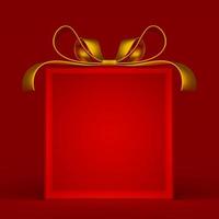 3D-Darstellung der roten leeren Weihnachtsgeschenkbox für Werbung foto