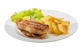 gegrilltes Schweinefleisch mit Kartoffeln foto