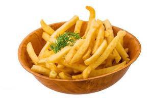 Pommes Frites auf weißem Hintergrund foto