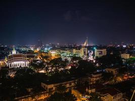 bangkok stadtbildansicht vom goldenen berg am wat-saket-tempel thailand. das wahrzeichen reiseziel der stadt bangkok thailand foto