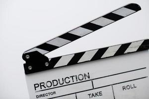 Filmklöppel auf weißem Hintergrund foto