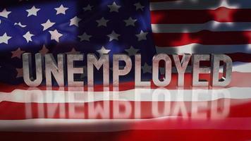 die arbeitslosen auf amerika flagge für 3d-rendering des geschäftskonzepts foto
