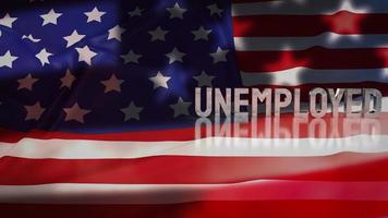 die arbeitslosen auf amerika flagge für 3d-rendering des geschäftskonzepts foto
