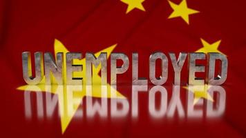 die arbeitslosen auf der chinesischen flagge für das 3d-rendering des geschäftskonzepts foto