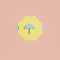 3D-Medaillenmünze mit Regenschirm-Symbol foto