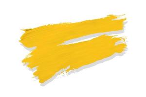 gelber Pinsel und Schatten isoliert auf weißem Hintergrund foto