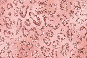 Rose Gold Glam Glitter Tierhaut Textur Hintergrund, Tierhautmuster. foto