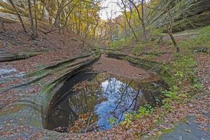 Fallreflexionen in einer versteckten Schlucht foto