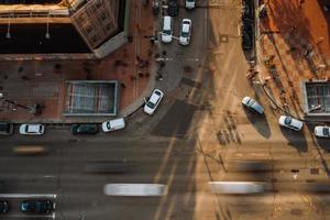 Straße der Großstadt aus der Vogelperspektive foto