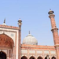 architektonisches detail der jama masjid moschee, alt-delhi, indien, die spektakuläre architektur der großen freitagsmoschee jama masjid in delhi 6 während der ramzan-saison, die wichtigste moschee in indien foto