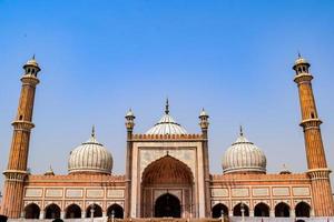 architektonisches detail der jama masjid moschee, alt-delhi, indien, die spektakuläre architektur der großen freitagsmoschee jama masjid in delhi 6 während der ramzan-saison, die wichtigste moschee in indien foto