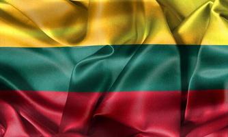 3D-Darstellung einer litauischen Flagge - realistische wehende Stoffflagge foto