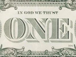 Wir vertrauen auf Gott - einen Dollarschein foto