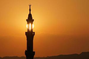 Moschee in Ägypten bei Sonnenuntergang