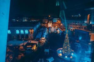 blick auf die nacht neujahrsplatz draufsicht foto