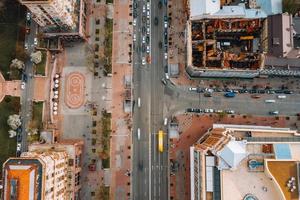 Straße der Großstadt aus der Vogelperspektive foto