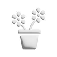 Blumentopf-Symbol 3D-Design für Anwendungs- und Website-Präsentation foto