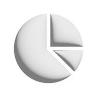 Kreisdiagramm-Symbol 3D-Design für Anwendungs- und Website-Präsentation foto