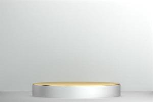 abstraktes podium minimales geometrisches weiß und gold.3d-rendering foto