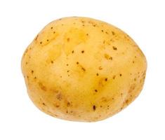 saubere gelbe Kartoffelknolle, isoliert auf weiss foto